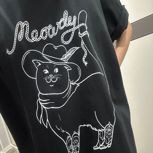 Meowdy Cowboy Cat Graphic T-Shirt