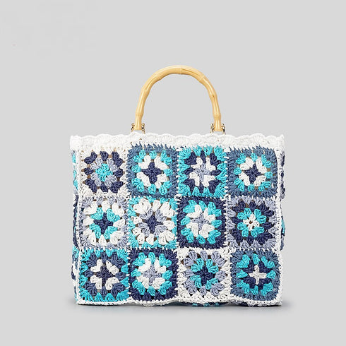 Blue-crochet-tote-bag
