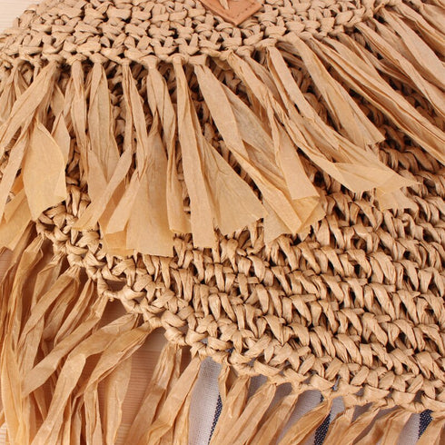 Straw Bag with Fringe